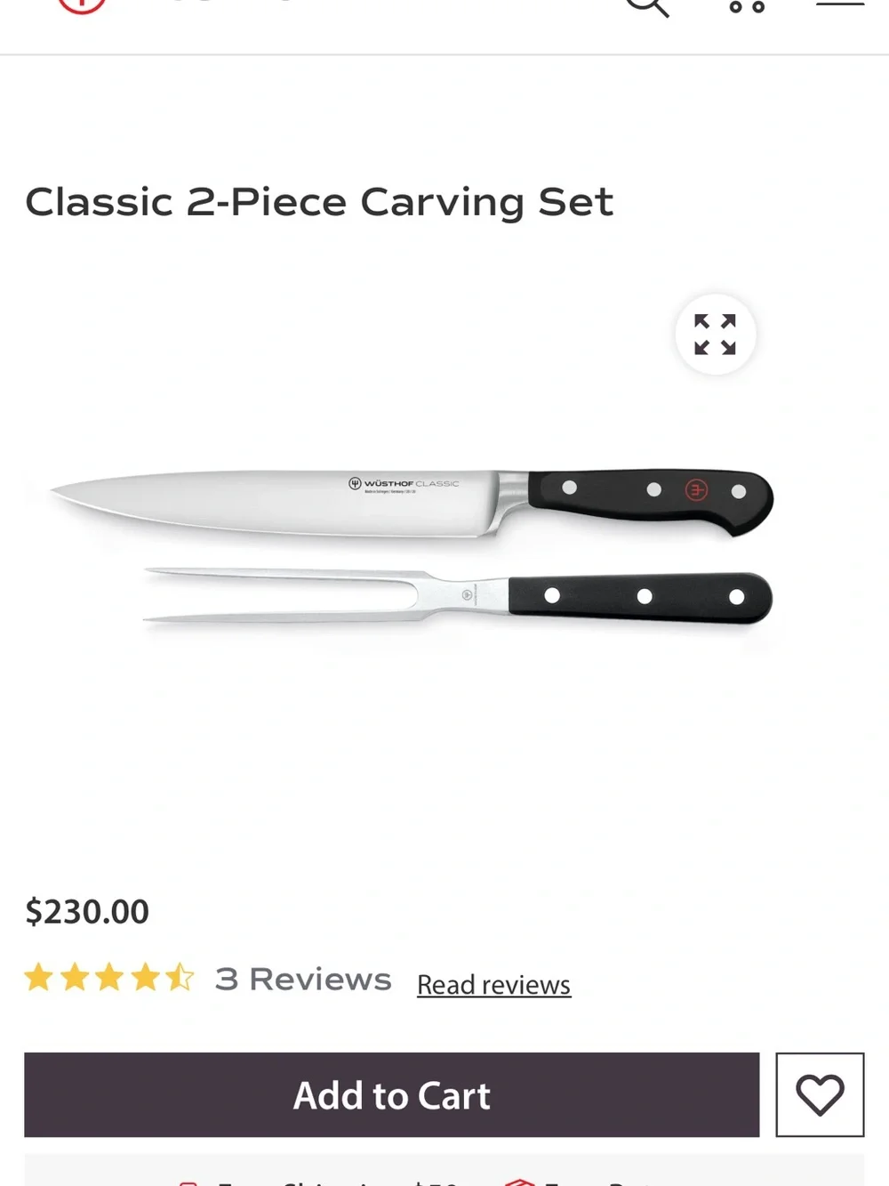 Brand new Wusthof Knife 2 piece carving set still in box MSRP $230 !!